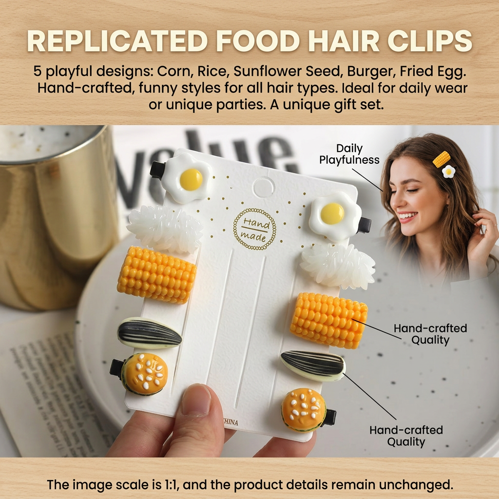 Mini Food Hair Clips Set Reali - Food Snacks For Party avaliação e preço