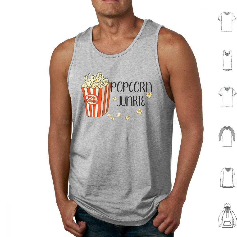 Funny Popcorn Junkie Tank Tops - Food Lovers Snacks avaliação e preço