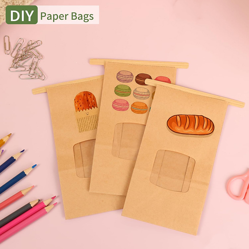 10Pcs Bakery Bags, Window Seal - Food Snacks For Party avaliação e preço