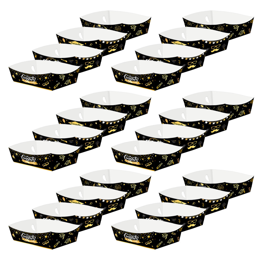 24Pcs Graduation Paper Food Tr - Food Snacks For Party avaliação e preço