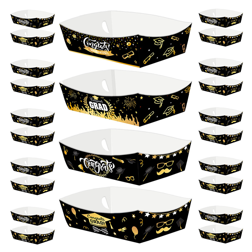 24Pcs Graduation Paper Food Tr - Food Snacks For Party avaliação e preço