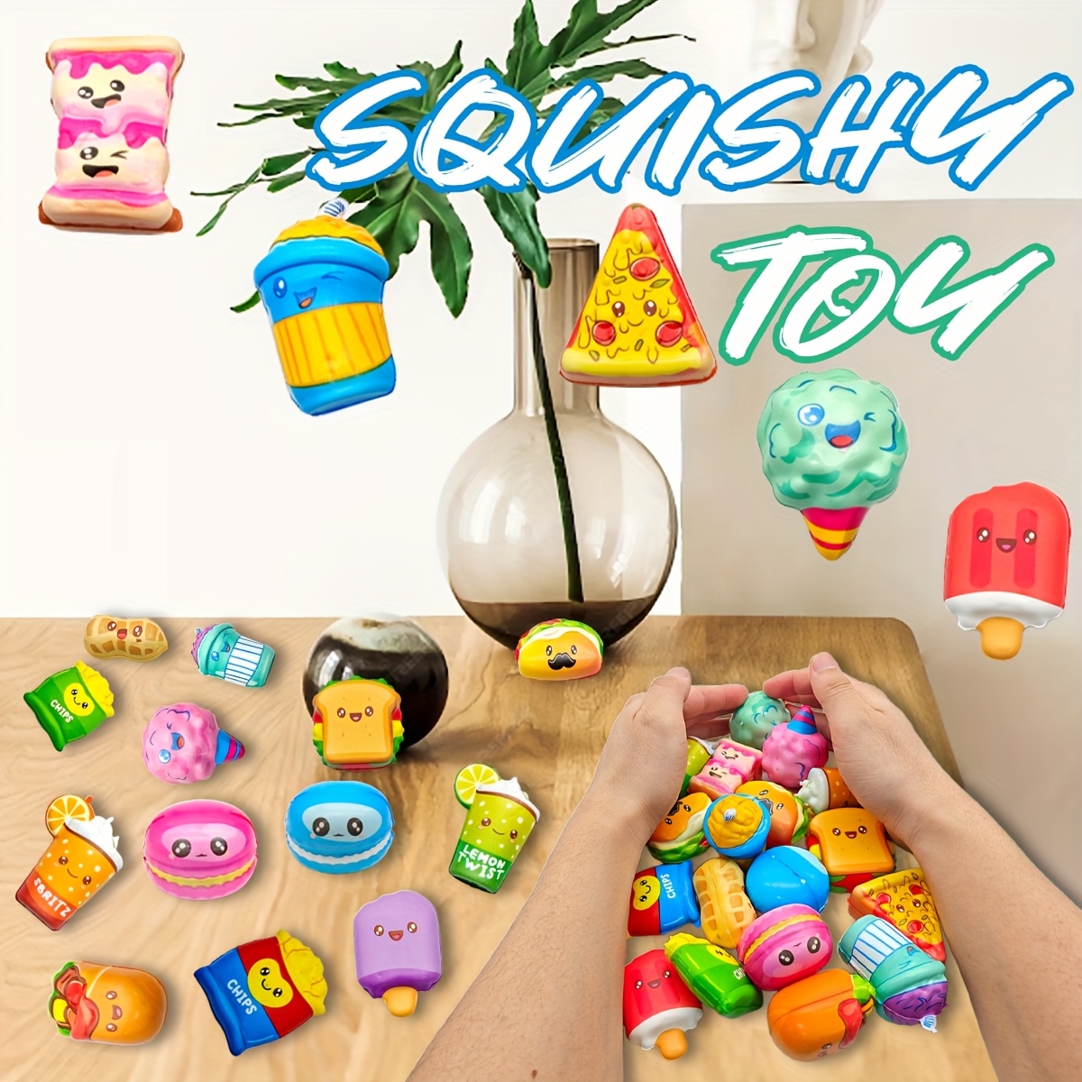 12Pcs Mini Slow-Rising Food Sq - Food Snacks For Kids avaliação e preço