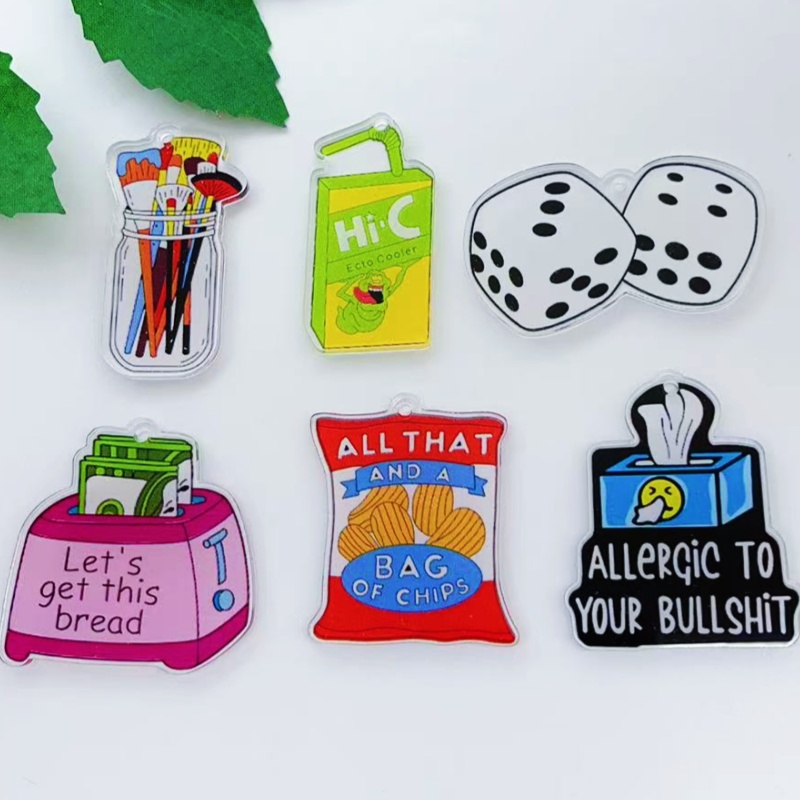 10 pieces of acrylic cartoon c - Food Snacks To Make avaliação e preço