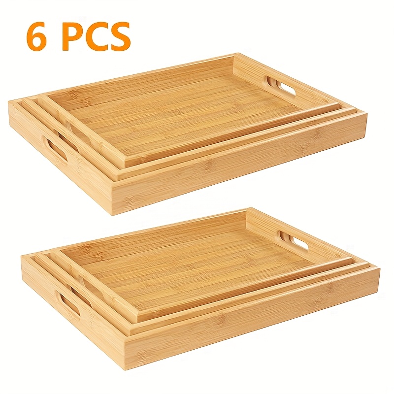 Bamboo Serving Tray Kitchen Fo - Food Snacks For Party avaliação e preço