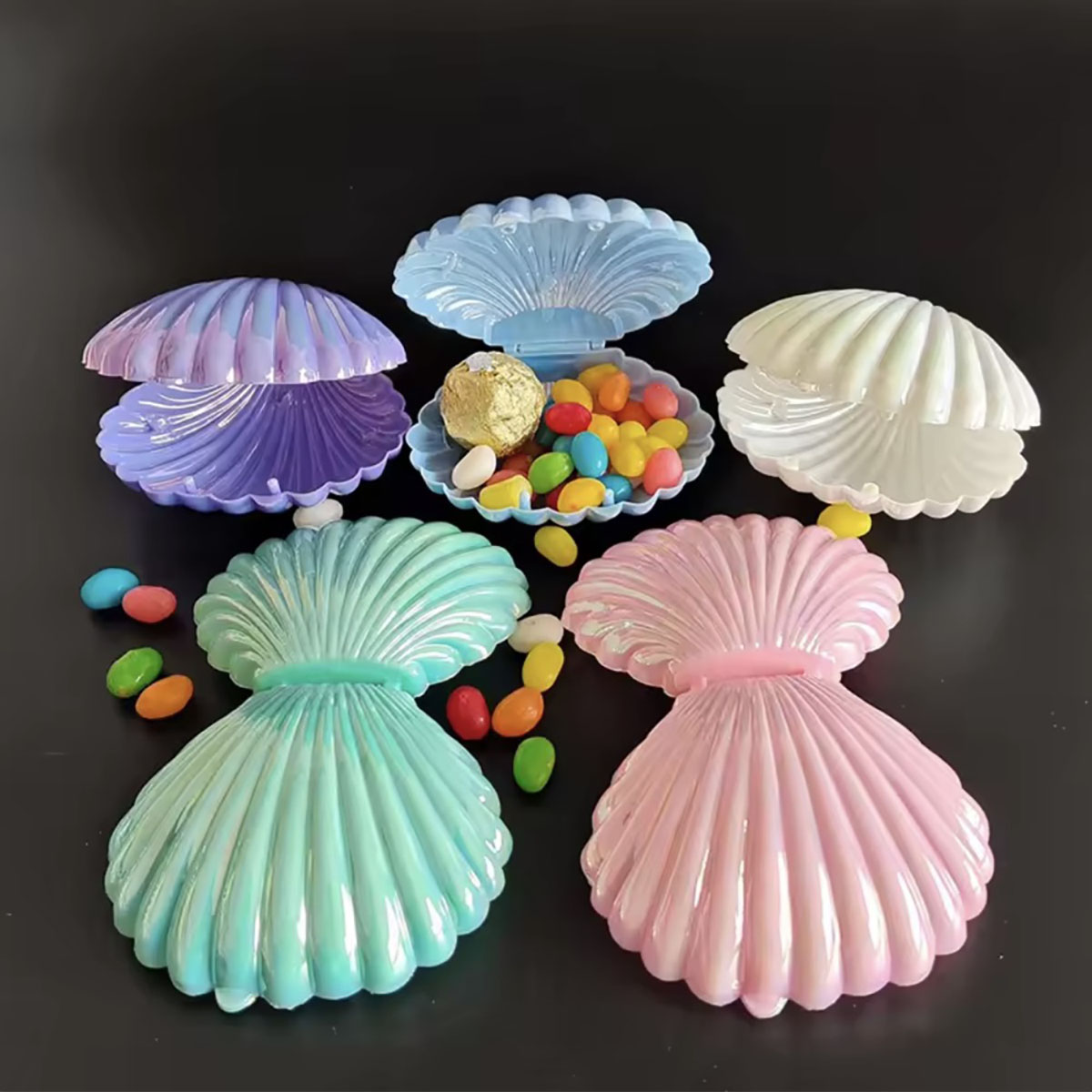 5pcs Shell Candy Gift Box Plas - Food Snacks For Kids avaliação e preço