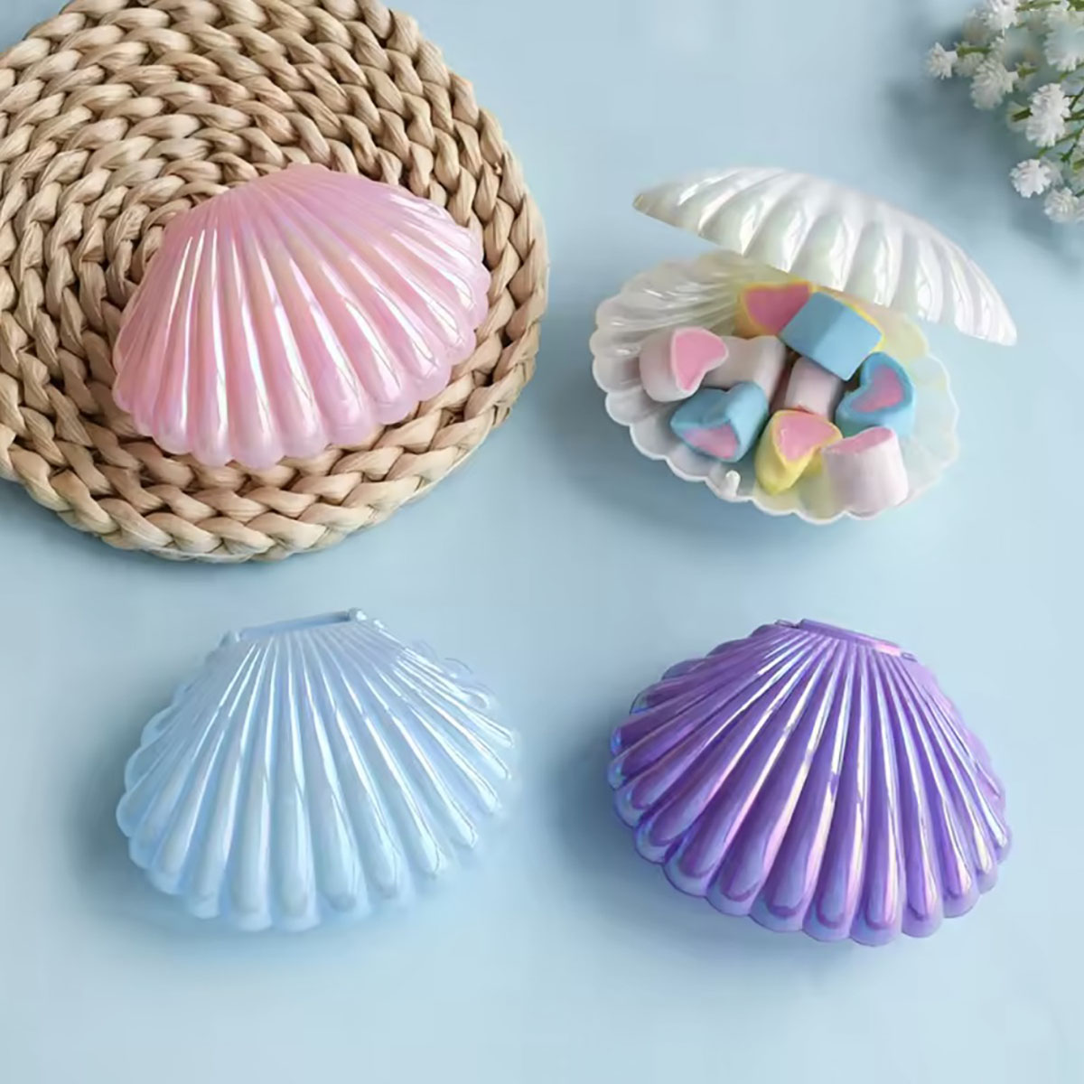 5pcs Shell Candy Gift Box Plas - Food Snacks For Kids avaliação e preço