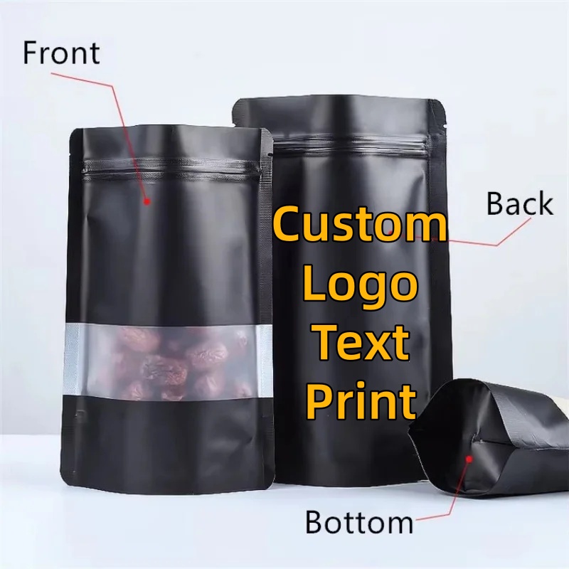 100PCS Stand-up Matte Black Al - Food Snacks For Party avaliação e preço