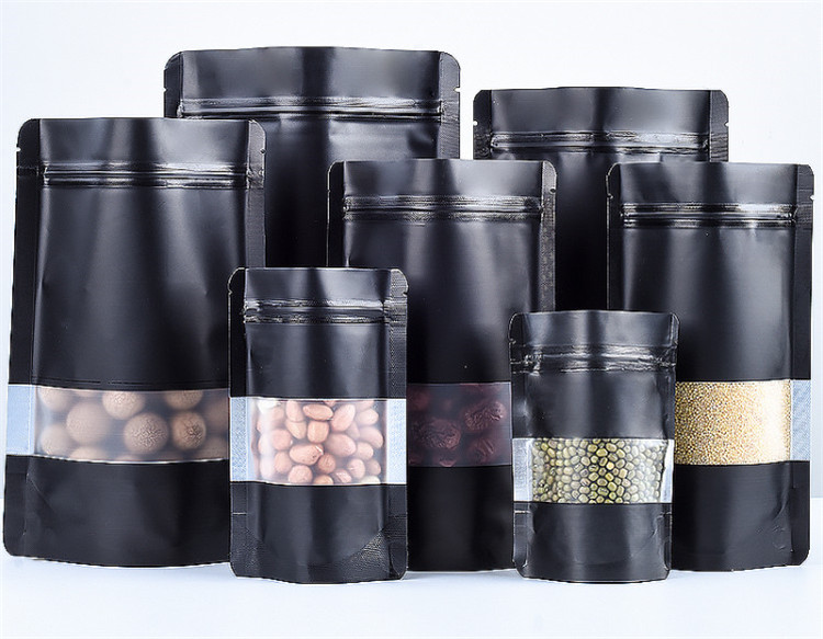 100PCS Stand-up Matte Black Al - Food Snacks For Party avaliação e preço