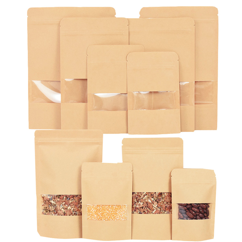 20/50pcs Kraft Paper Zip Lock  - Food Snacks For Party avaliação e preço