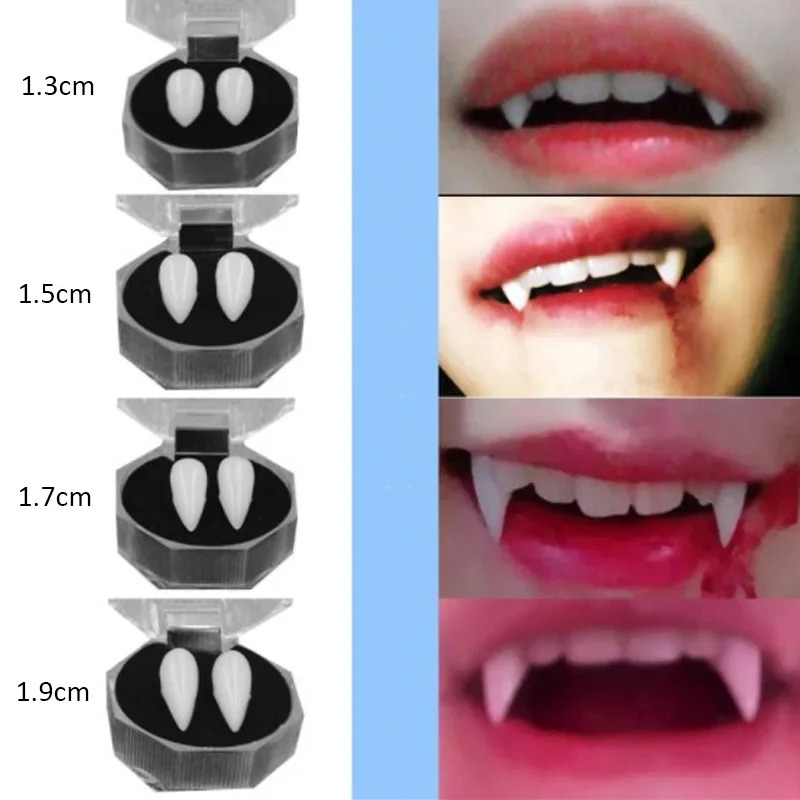 1-4Pairs Vampire Fangs&Zombie  - Zombie Snacks avaliação e preço