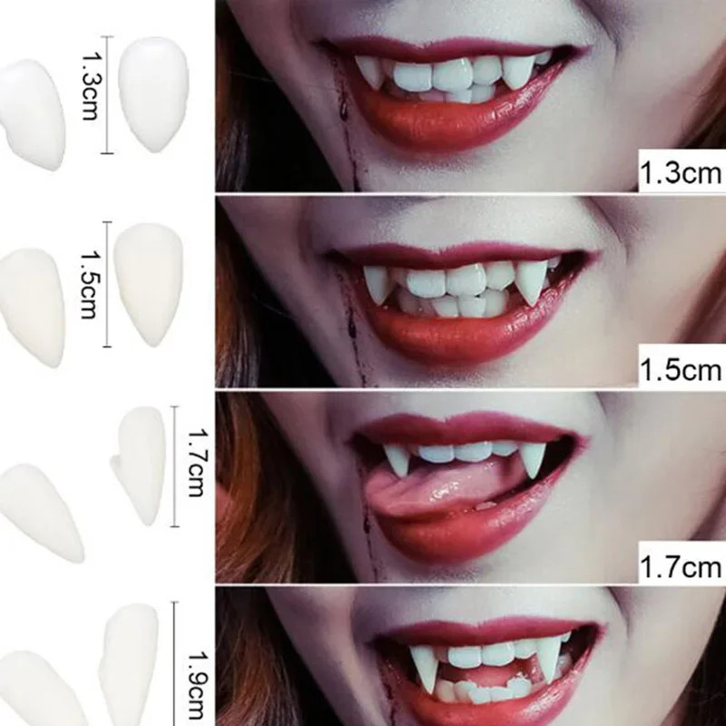 1-4Pairs Vampire Fangs&Zombie  - Zombie Snacks avaliação e preço