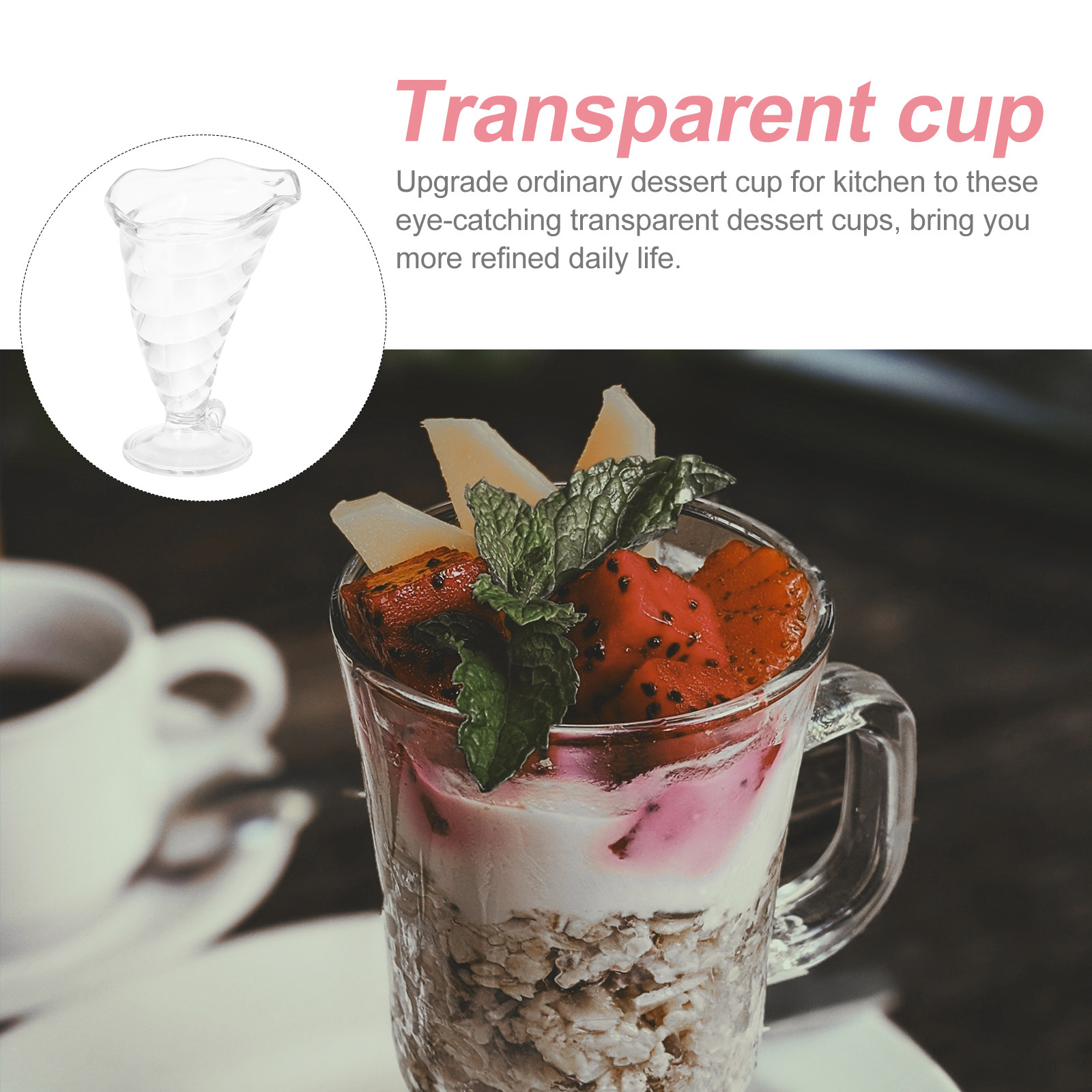 340Ml Transparent Dessert Cup  - Food Snacks For Party avaliação e preço
