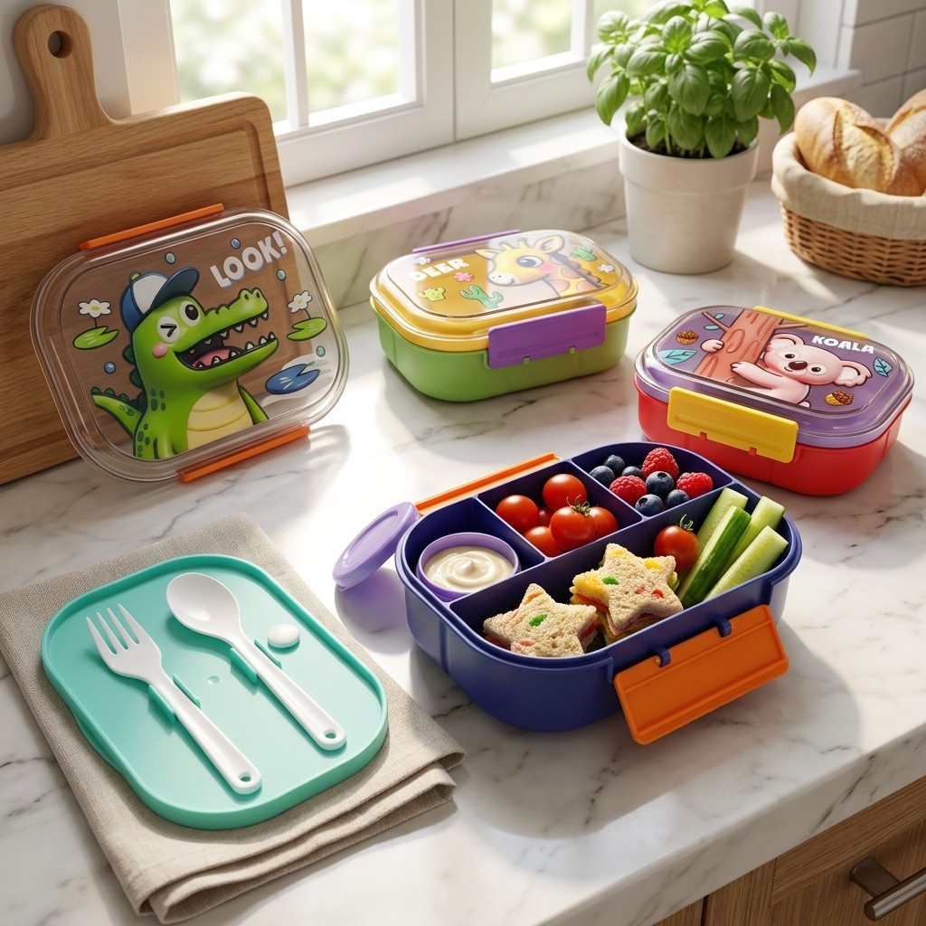 Cute Cartoon Kids Lunch Box 4  - Food Snacks For Kids avaliação e preço