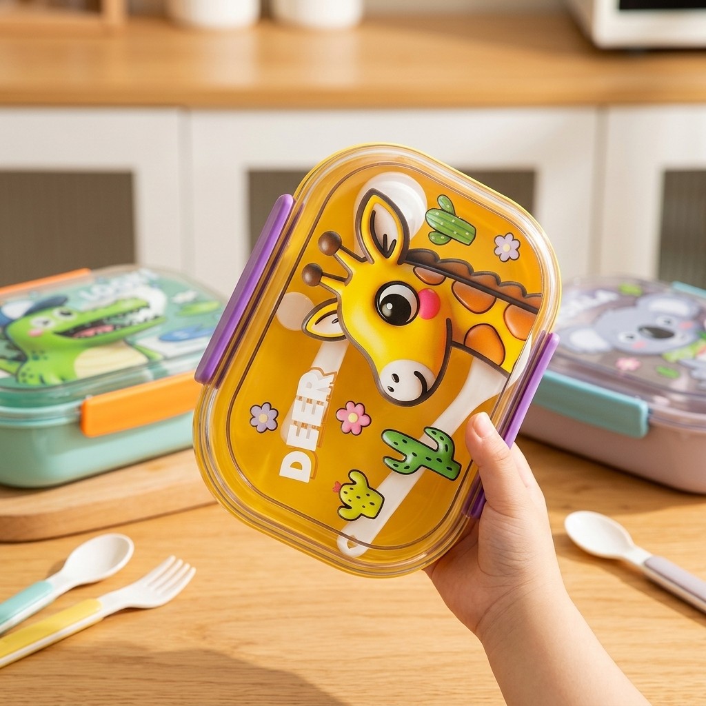 Cute Cartoon Kids Lunch Box 4  - Food Snacks For Kids avaliação e preço