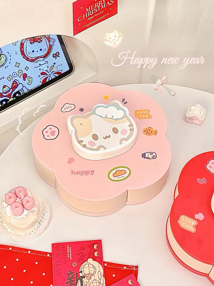 Rotatable Cute Cartoon Divided - Food Snacks For Party avaliação e preço