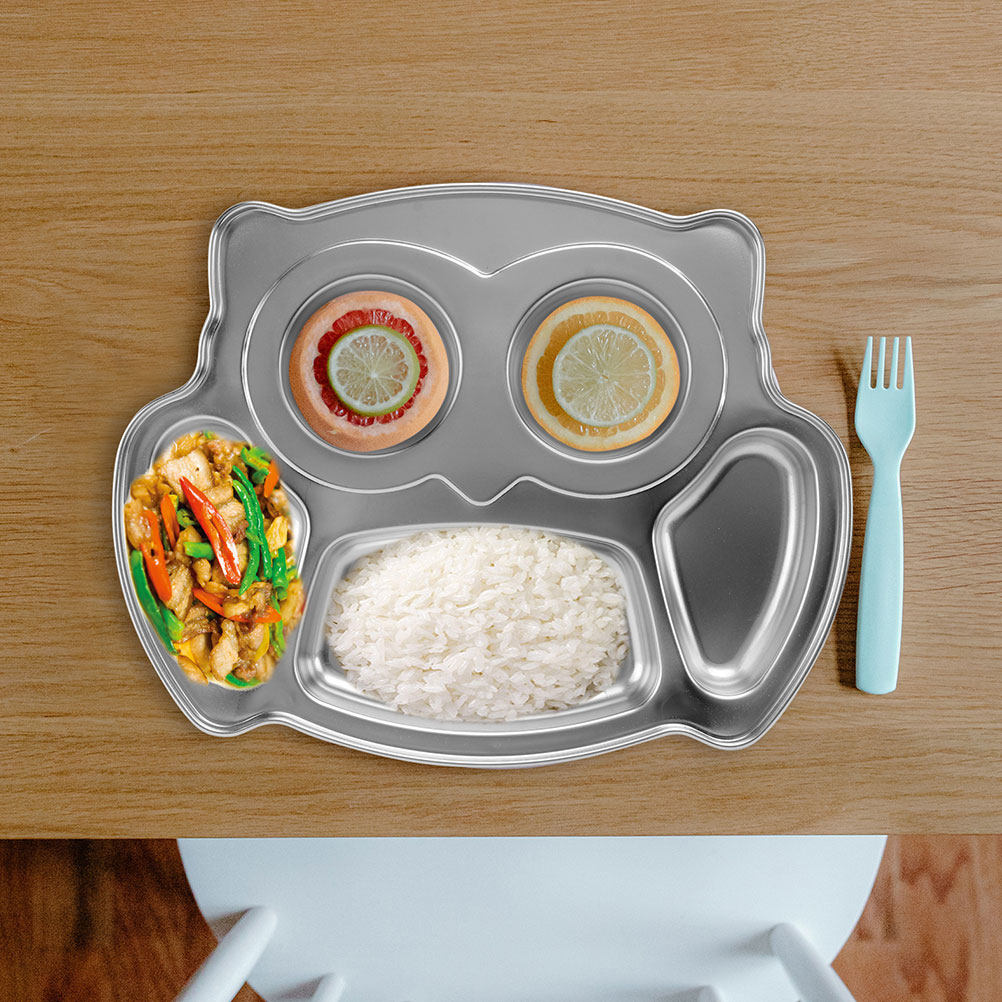 2Pcs Owl Stainless Steel Divid - Food Snacks For Kids avaliação e preço