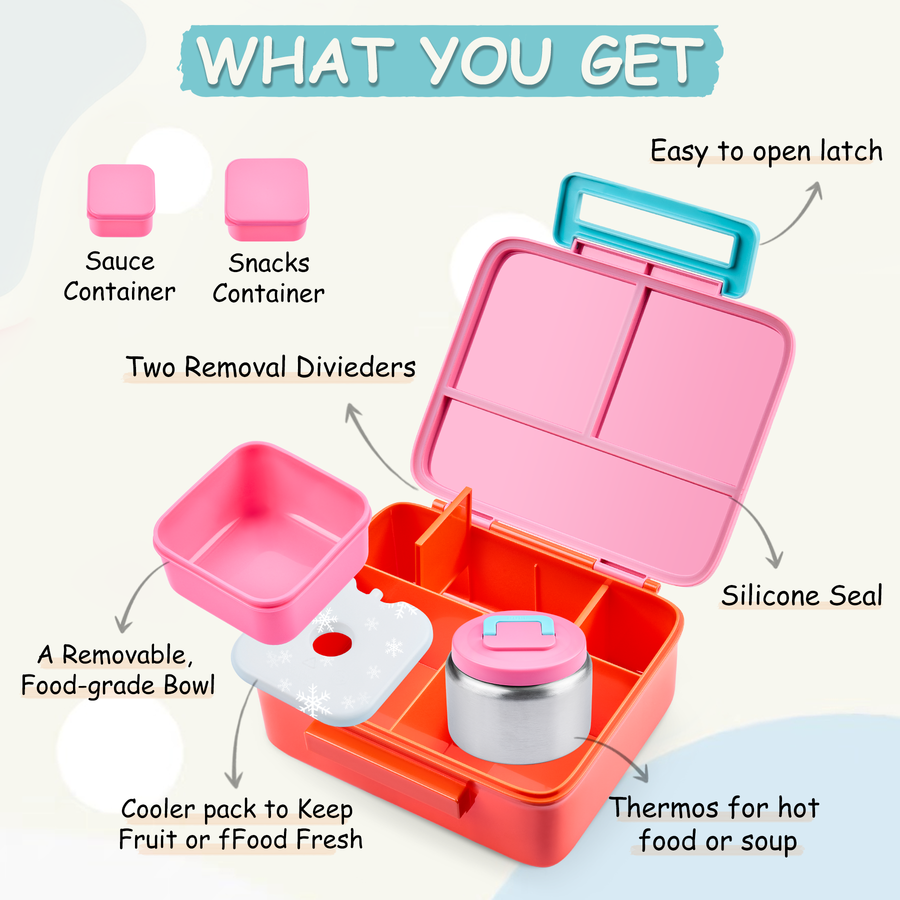 Bento Lunch Box for Kids with  - Food Snacks For Kids avaliação e preço